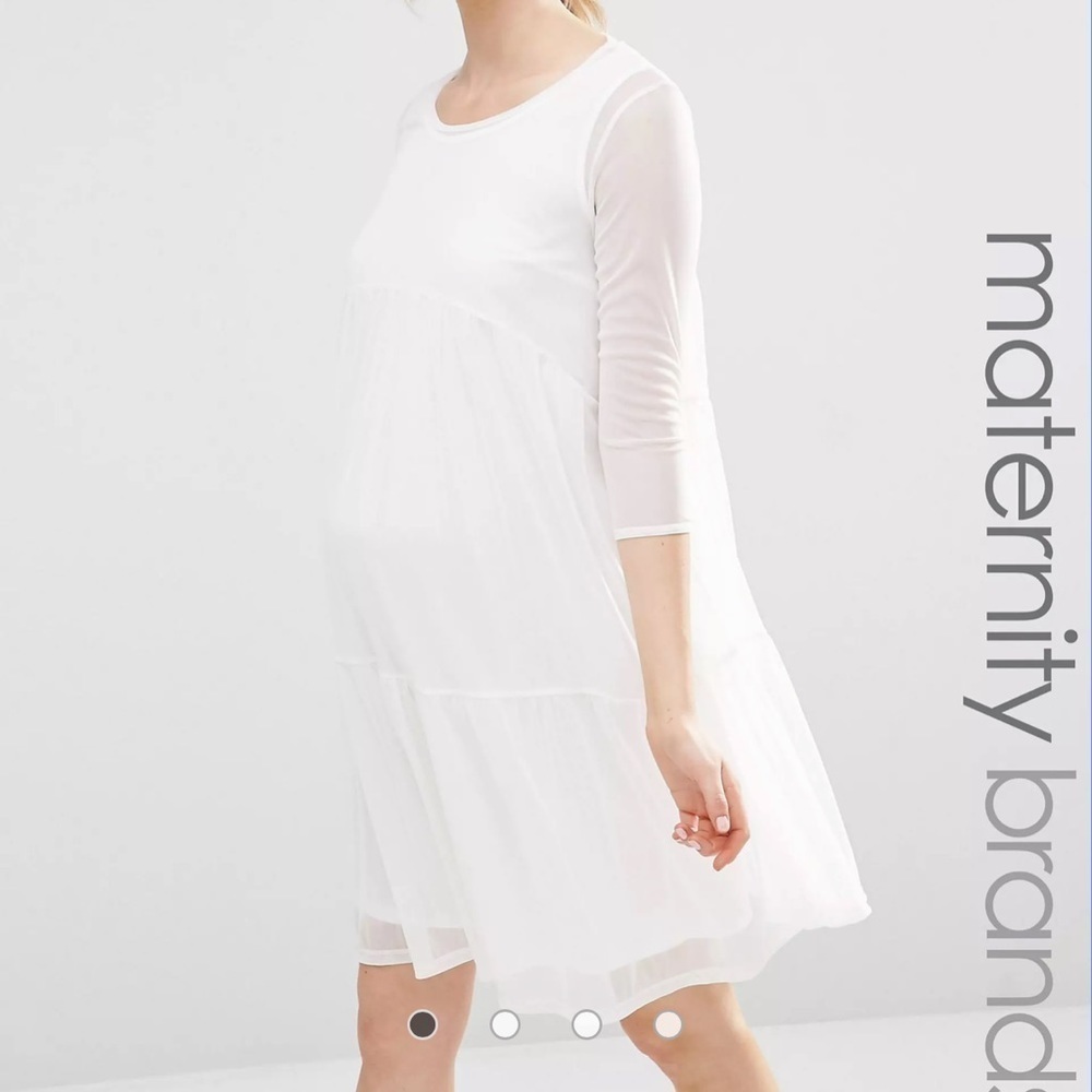 ASOS Bluebelle Maternity Tiered Ruffle Swing Dress - Picture 11 of 13